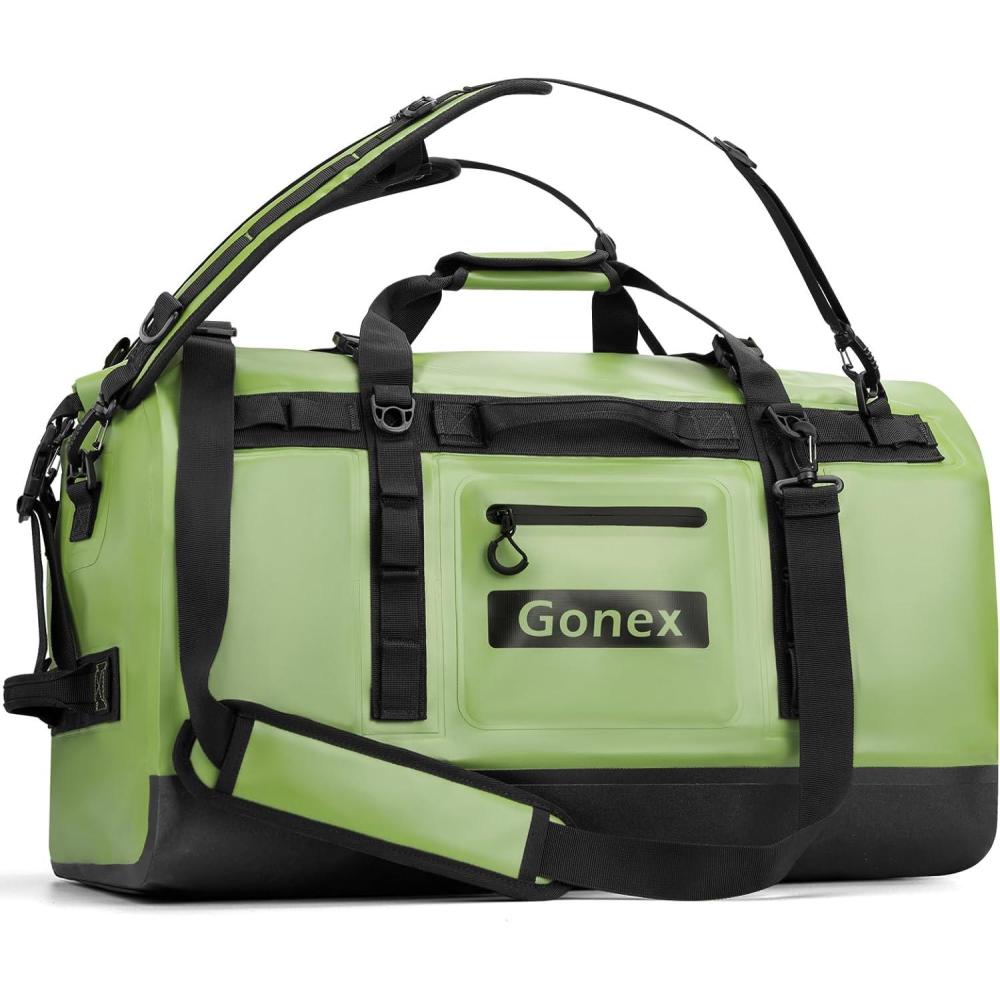 image:imageGonex Waterproof Duffel Bag 120L Heavy Duty Dry Duffle Bag with Reinforced Thickened Bottom 3in1 Convertible Large Travel Backpack for Kayaking Motorcycle Camping amp Boating BlackArmy Green
