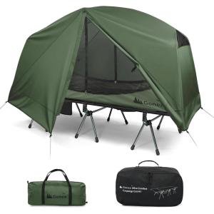 Gonex Camping Tent Cot for Adults, 1-Person Off-Ground Folding Portable Easy Set-up Tent Cot Combo Supports 350lbs for Hiking, Backpacking, Car & Motorcycle Camping(31.5″ W X 78.7″ L)-Army Green(Army Green)