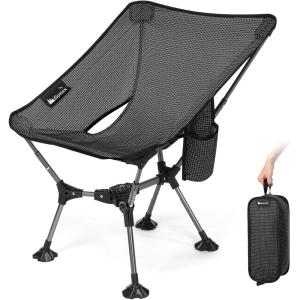 Gonex Portable Camping Chair, 6th Gen Lightweight Folding Chair with Anti-Sinking Feet, 17.5in High Seat, 330LBS Capacity for Outdoor Camping Hiking Beach Picnic Sports(Silver-Laced Ripstop, 2PCS)(Silver-laced Ripstop 1 Pcs)