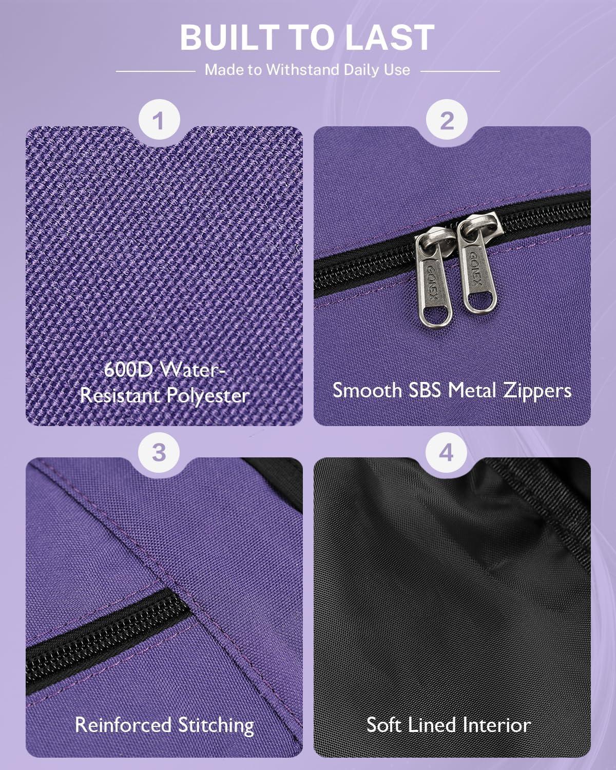 image:imageGonex Yoga Mat Bag 2 Carry Ways Yoga Backpack with Wet Compartment Metal Zippers for Women Men Large Capacity Yoga Mat Carrier for Yoga Gym TravelPurple