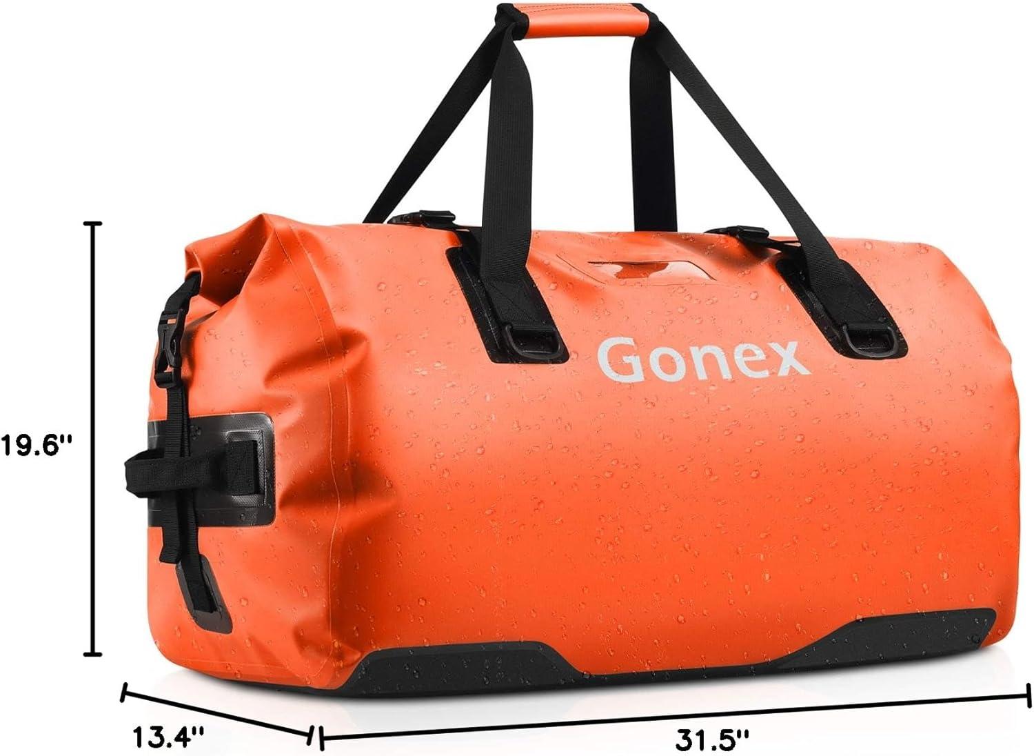 image:imageGonex 40L 60L 80L Extra Large Waterproof Duffle Travel Dry Duffel Bag Heavy Duty Bag with Durable Straps amp Handles for Kayaking Paddleboarding Boating Rafting FishingOrange