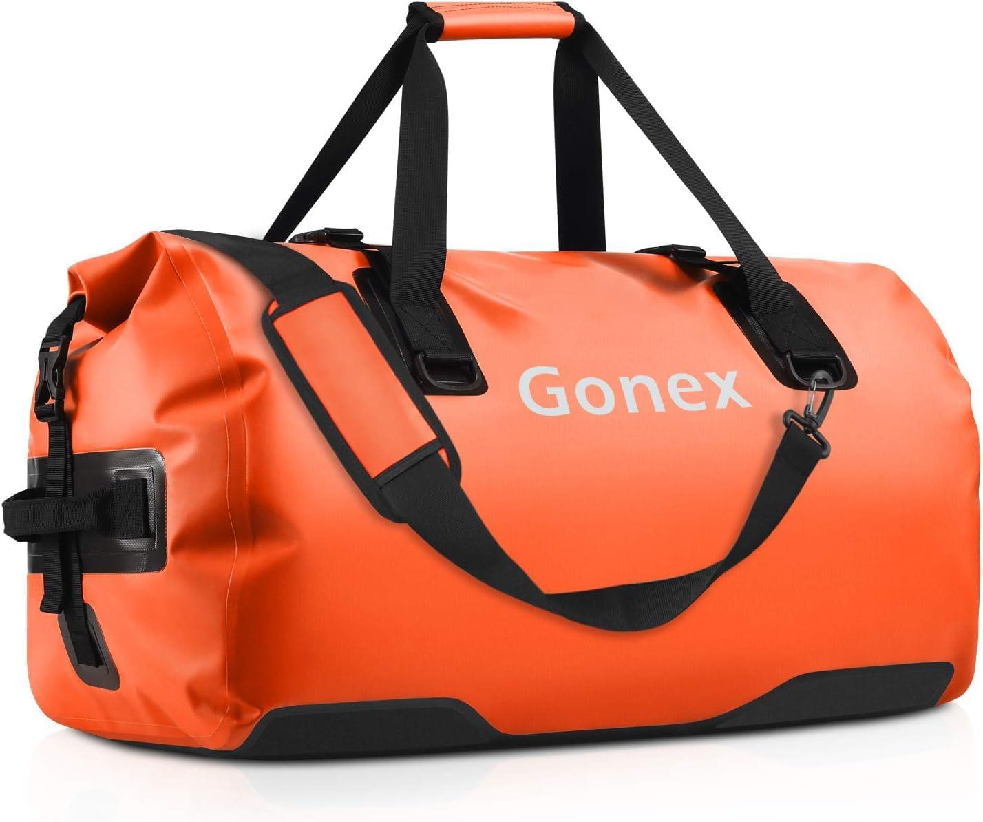 image:imageGonex 40L 60L 80L Extra Large Waterproof Duffle Travel Dry Duffel Bag Heavy Duty Bag with Durable Straps amp Handles for Kayaking Paddleboarding Boating Rafting FishingOrange