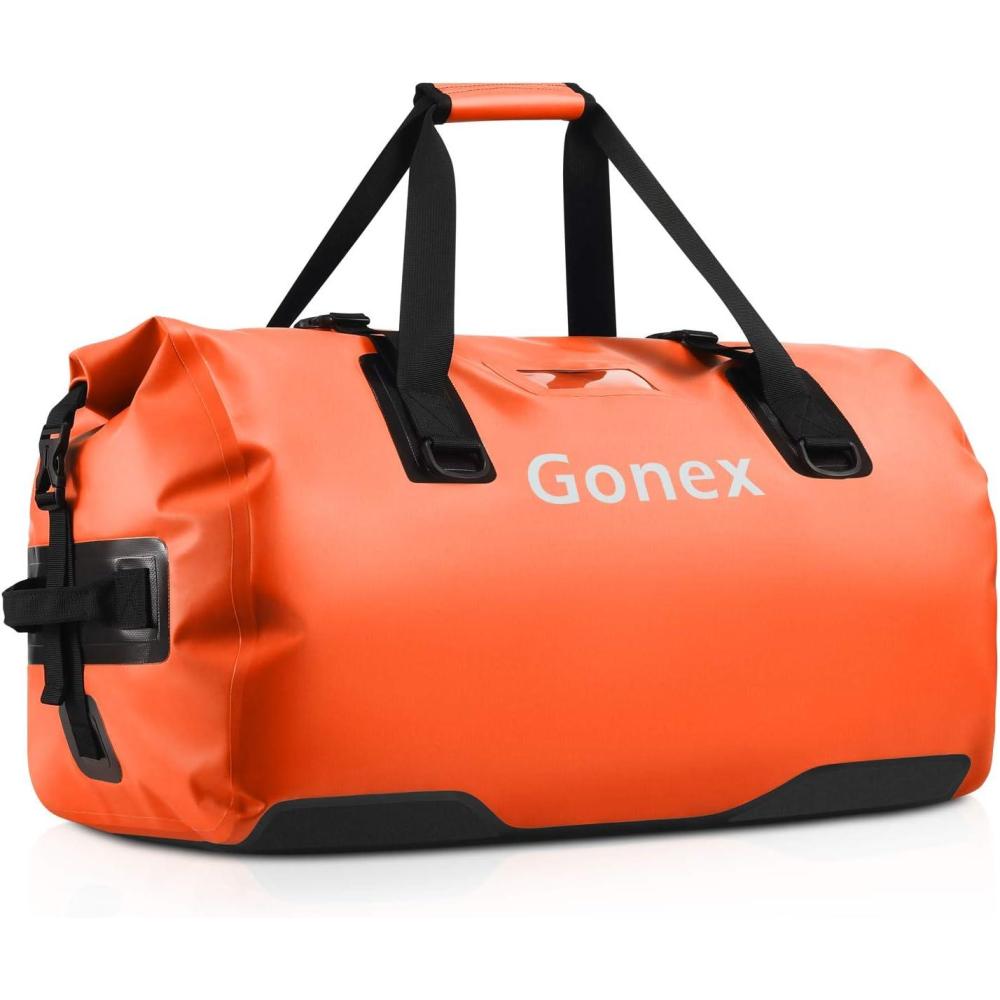 image:imageGonex 40L 60L 80L Extra Large Waterproof Duffle Travel Dry Duffel Bag Heavy Duty Bag with Durable Straps amp Handles for Kayaking Paddleboarding Boating Rafting FishingOrange