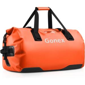 Gonex 40L 60L 80L Extra Large Waterproof Duffle Travel Dry Duffel Bag Heavy Duty Bag with Durable Straps & Handles for Kayaking Paddleboarding Boating Rafting Fishing(Orange)