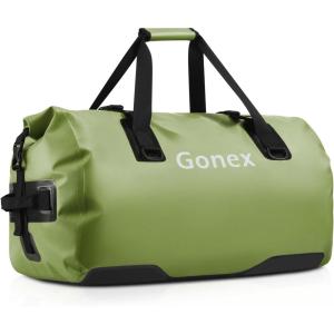 Gonex 40L 60L 80L Extra Large Waterproof Duffle Travel Dry Duffel Bag Heavy Duty Bag with Durable Straps & Handles for Kayaking Paddleboarding Boating Rafting Fishing(Army Green)