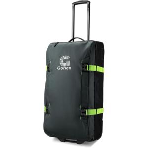Gonex Rolling Duffle Bag with Wheels, Water-repellent 90L Nylon Large Wheeled Travel Duffel Luggage with TSA Lock & Telescopic Handle 30 inch, Dark Green(Dark Green)