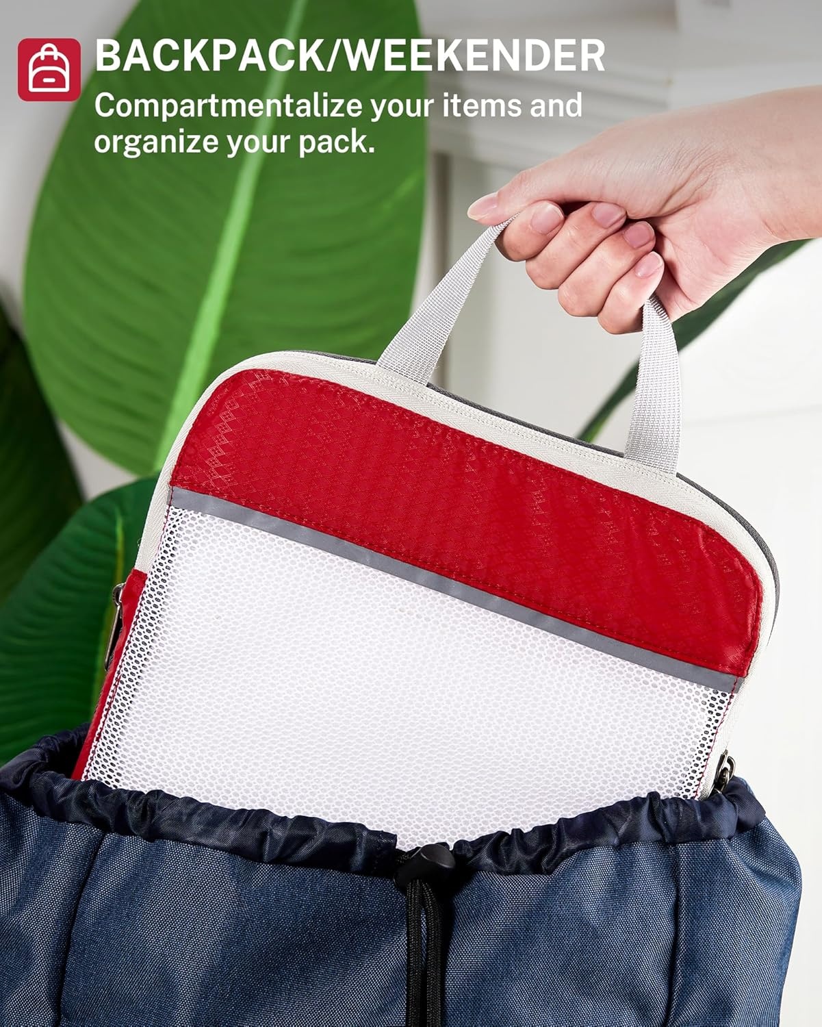 image:imageCompression Packing Cubes Gonex Extensible Storage Mesh Bags Organizers6Red