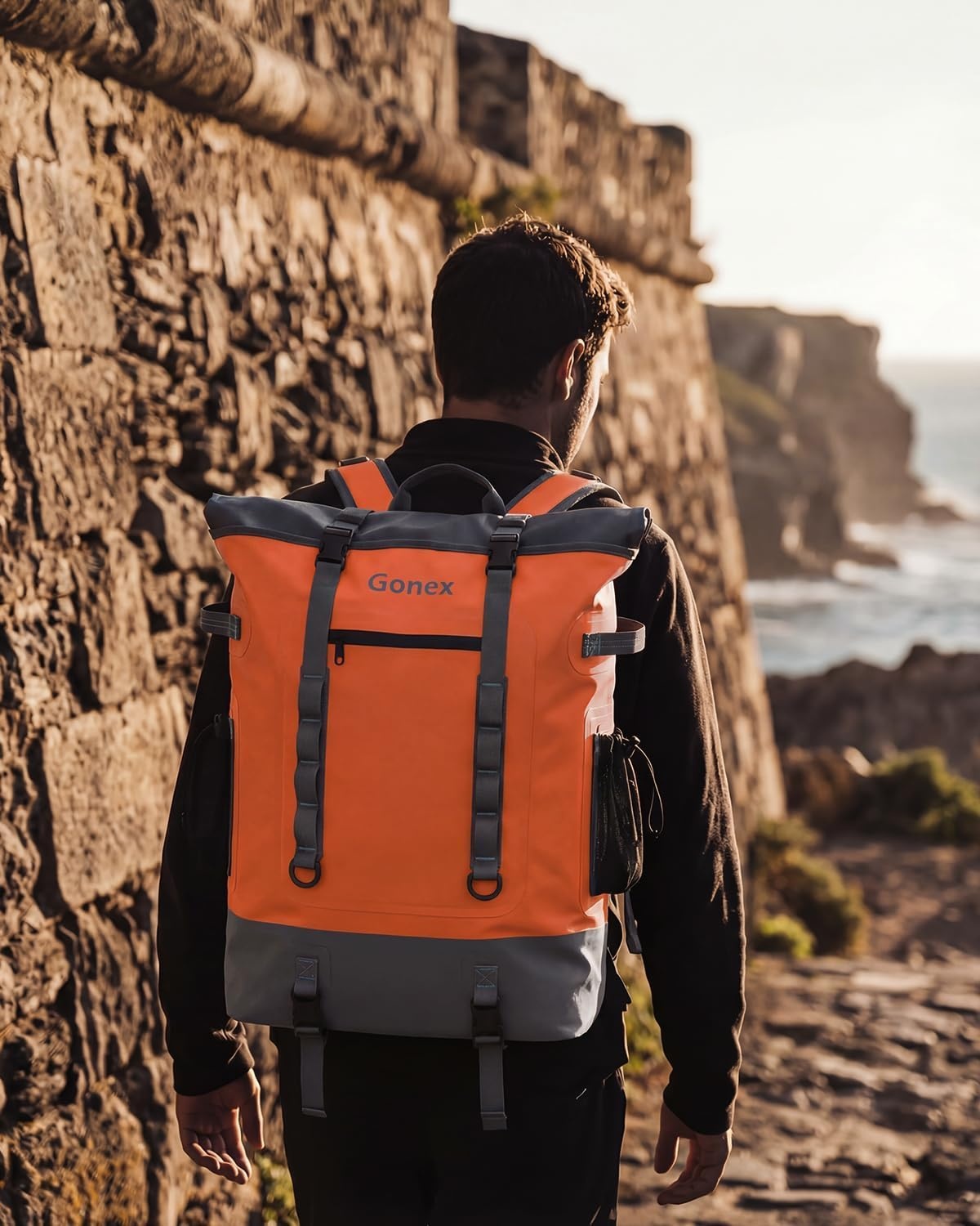image:imageGonex Cooler Backpack 40 Can Insulated Soft Backpack Cooler Bag for Men Women Waterproof Nylon TPU Cooler Backpack for Beach Picnic Lunch and CampingOrange