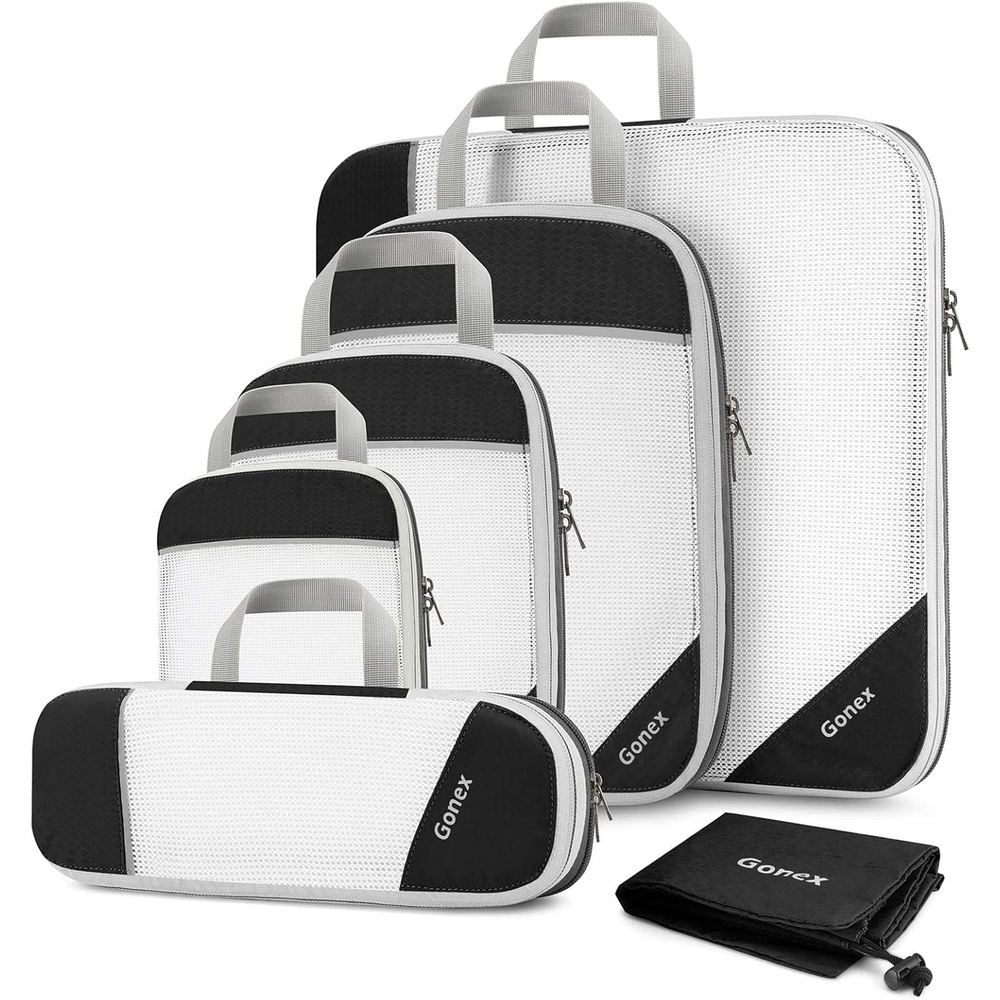 image:imageCompression Packing Cubes Gonex Extensible Storage Mesh Bags Organizers6Black