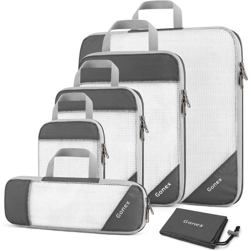 image:imageCompression Packing Cubes Gonex Extensible Storage Mesh Bags Organizers6Gray