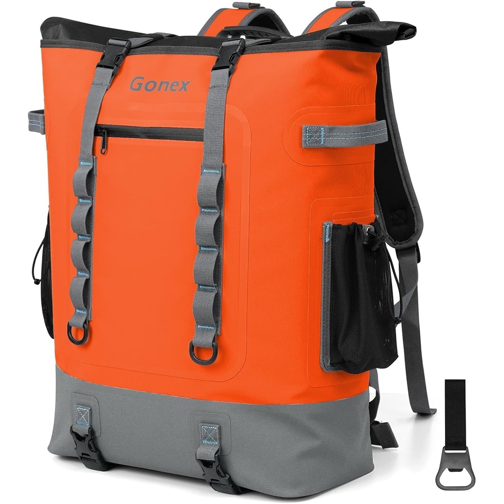 image:imageGonex Cooler Backpack 40 Can Insulated Soft Backpack Cooler Bag for Men Women Waterproof Nylon TPU Cooler Backpack for Beach Picnic Lunch and CampingOrange