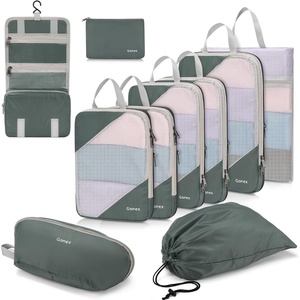 Compression Packing Cubes, Gonex Extensible Storage Mesh Bags Organizers(10-Gray)