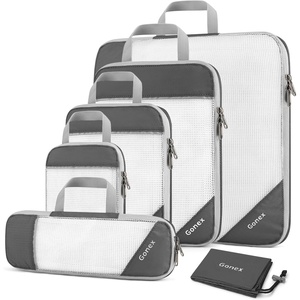 Compression Packing Cubes, Gonex Extensible Storage Mesh Bags Organizers(6-Gray)