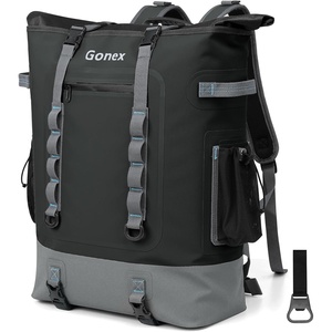 Gonex Cooler Backpack, 40 Can Insulated Soft Backpack Cooler Bag for Men Women, Waterproof Nylon TPU Cooler Backpack for Beach, Picnic, Lunch and Camping(Black)