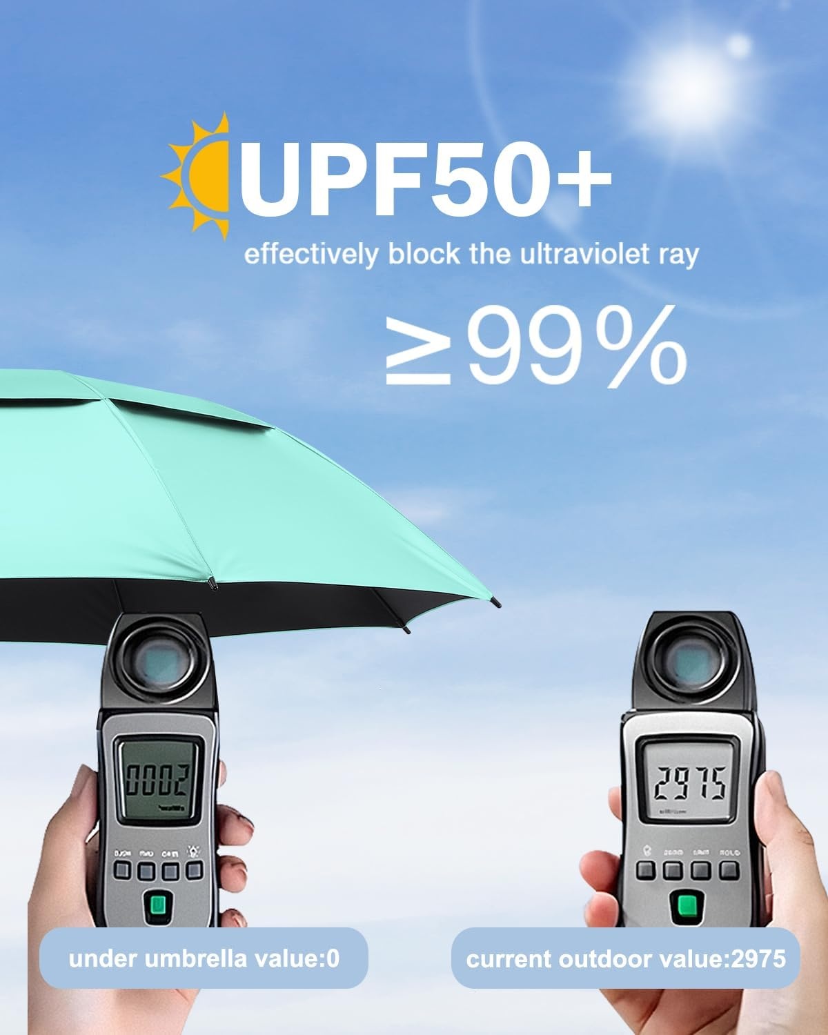 image:imageGonex 5462687280 Inch Extra Large Golf Umbrella Automatic Open Travel Rain Umbrella with Windproof Water Resistant Double Canopy Oversize Vented Umbrellas for 23 Men and UV Protection Multiple ColorsMint Green Black UV Coating