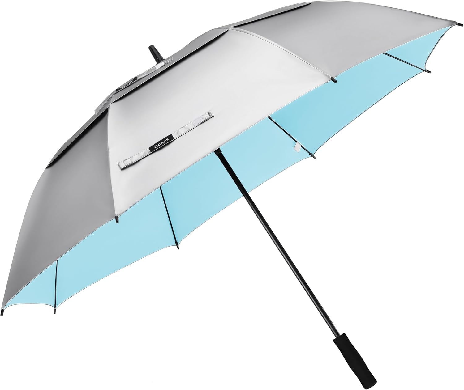 image:imageGonex 5462687280 Inch Extra Large Golf Umbrella Automatic Open Travel Rain Umbrella with Windproof Water Resistant Double Canopy Oversize Vented Umbrellas for 23 Men and UV Protection Multiple ColorsSilverLake Blue