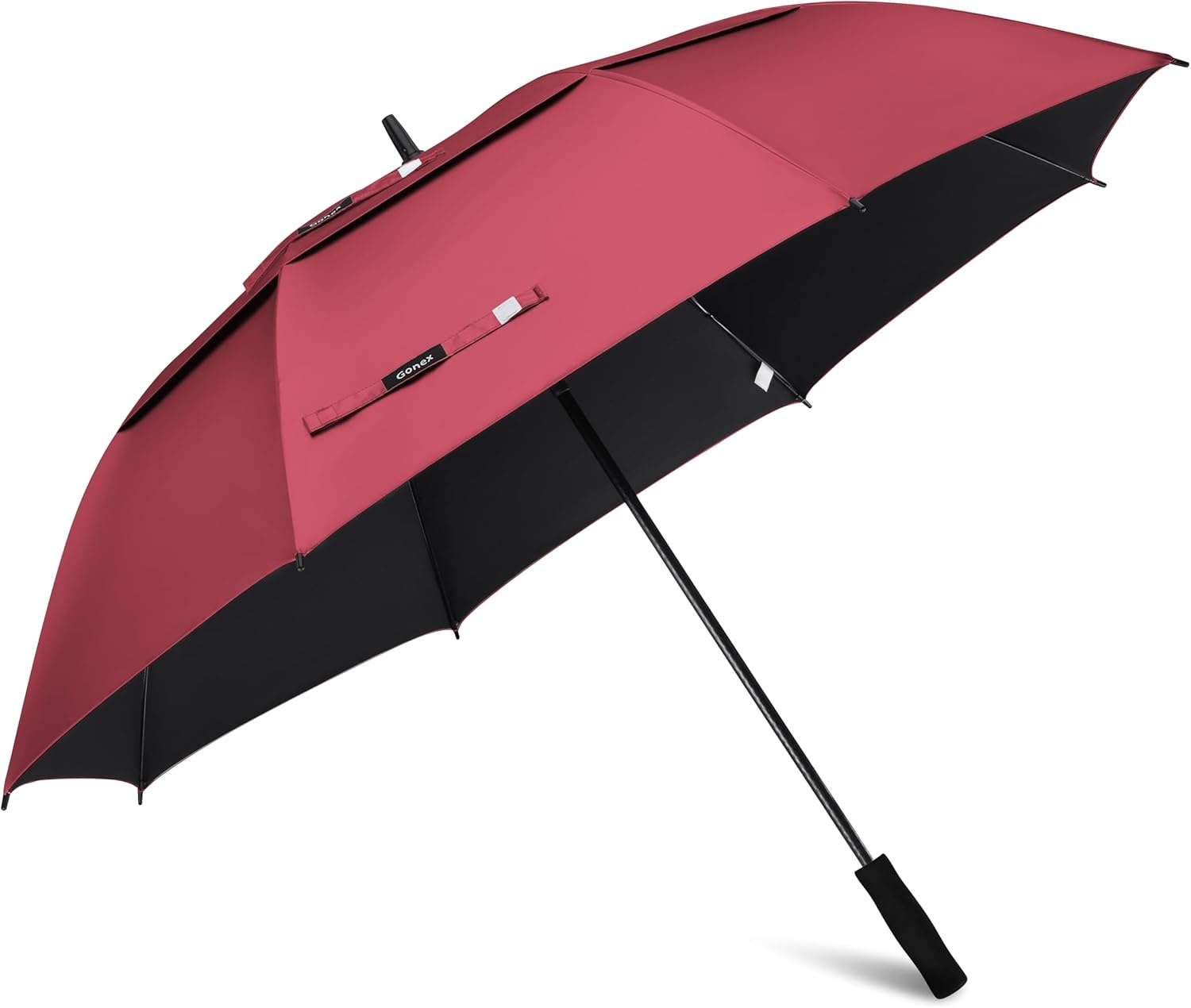 image:imageGonex 5462687280 Inch Extra Large Golf Umbrella Automatic Open Travel Rain Umbrella with Windproof Water Resistant Double Canopy Oversize Vented Umbrellas for 23 Men and UV Protection Multiple ColorsWine Black UV Coating