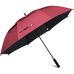 Gonex 54/62/68/72/80 Inch Extra Large Golf Umbrella, Automatic Open Travel Rain Umbrella with Windproof Water Resistant Double Canopy, Oversize Vented Umbrellas for 2-3 Men and UV Protection, Multiple Colors(Wine/ Black UV Coating)