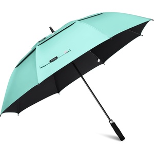 Gonex 54/62/68/72/80 Inch Extra Large Golf Umbrella, Automatic Open Travel Rain Umbrella with Windproof Water Resistant Double Canopy, Oversize Vented Umbrellas for 2-3 Men and UV Protection, Multiple Colors(Mint Green/ Black UV Coating)