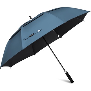 Gonex 54/62/68/72/80 Inch Extra Large Golf Umbrella, Automatic Open Travel Rain Umbrella with Windproof Water Resistant Double Canopy, Oversize Vented Umbrellas for 2-3 Men and UV Protection, Multiple Colors(Navy Blue/ Black UV Coating)
